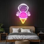 astronaut ice cream art work led neon sign light 0