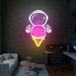 astronaut ice cream art work led neon sign light 2