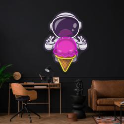 astronaut ice cream art work led neon sign light 3