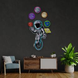 astronaut juggling circus galaxy planets artwork led neon sign light 3