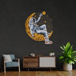 astronaut lying on the moon artwork led neon sign light 3