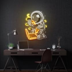 astronaut pizza cartoon artwork led neon sign light 1