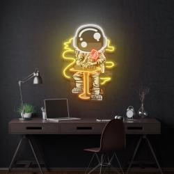 astronaut playing a game of poker in space artwork led neon sign light 1