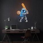 astronaut playing baseball artwork led neon sign light 0