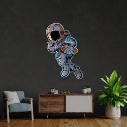 astronaut playing rugby artwork led neon sign light 3