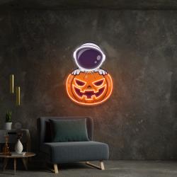 astronaut pumpkin artwork led neon sign light 2