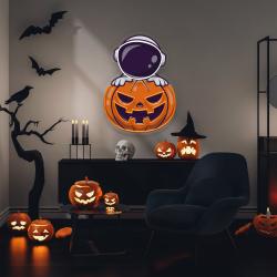 astronaut pumpkin artwork led neon sign light 3