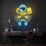 astronaut relax with pizza and beer artwork led neon sign light 0