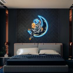 astronaut sitting on the moon artwork led neon sign light 2