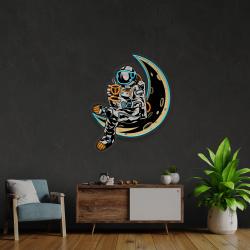 astronaut sitting on the moon artwork led neon sign light 3