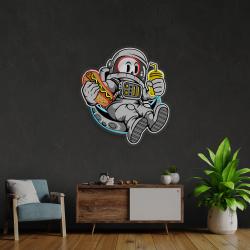 astronaut skull hotdog artwork led neon sign light 3
