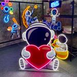 astronaut with heart artwork led neon sign light 0