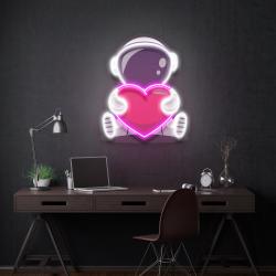 astronaut with heart artwork led neon sign light 3