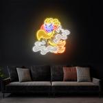 aztec god ehecatl head cartoon artwork led neon sign light 0