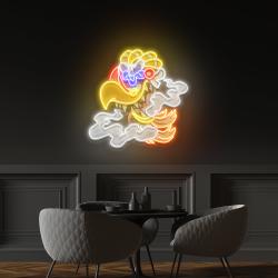 aztec god ehecatl head cartoon artwork led neon sign light 2
