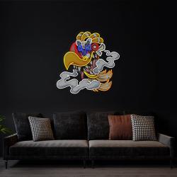 aztec god ehecatl head cartoon artwork led neon sign light 3