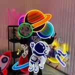 ballons astronaut 2 art work led neon sign light 0