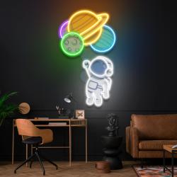 ballons astronaut 2 art work led neon sign light 1