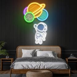 ballons astronaut 2 art work led neon sign light 3
