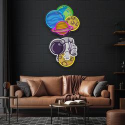 balloon astronaut art work led neon sign light 3