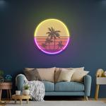 beach retro vintage sunset artwork led neon sign light 0