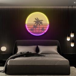 beach retro vintage sunset artwork led neon sign light 2