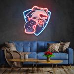 bear gamer artwork led neon sign light 0