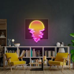 beautiful sunset beach retro style artwork led neon sign light 1