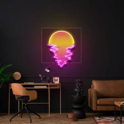 beautiful sunset beach retro style artwork led neon sign light 2