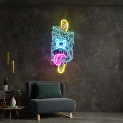 blue ice cream with face artwork led neon sign light 2