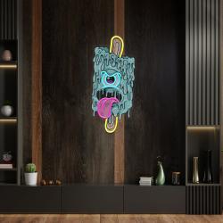 blue ice cream with face artwork led neon sign light 3