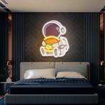 buger astronaut art work led neon sign light 0