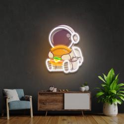 buger astronaut art work led neon sign light 1