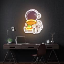 buger astronaut art work led neon sign light 2