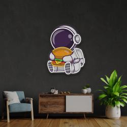 buger astronaut art work led neon sign light 3