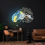bulldog cartoon artwork led neon sign light 0
