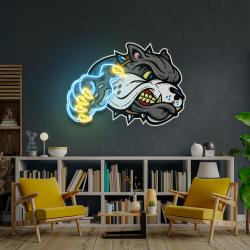 bulldog cartoon artwork led neon sign light 1