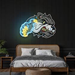bulldog cartoon artwork led neon sign light 2