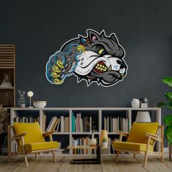 bulldog cartoon artwork led neon sign light 3