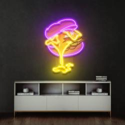 burger neon acrylic artwork led neon sign light 3