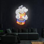 cartoon happy smoking tiki mask artwork led neon sign light 0