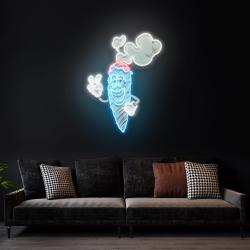 cartoon marijuana joint artwork led neon sign light 1