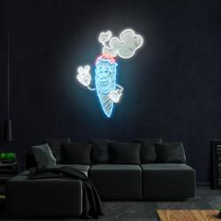 cartoon marijuana joint artwork led neon sign light 2
