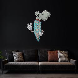 cartoon marijuana joint artwork led neon sign light 3