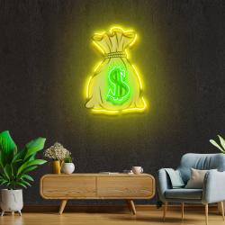 cash bag artwork led neon sign light 2