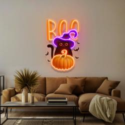cat pumpkin halloween artwork led neon sign light 2