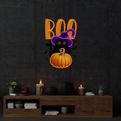 cat pumpkin halloween artwork led neon sign light 3