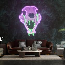cat skull art work led neon sign light 1