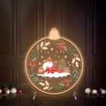 christmas led neon sign with santa and winter forest scene 0