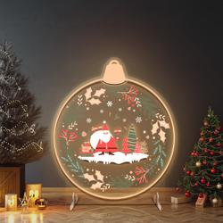 christmas led neon sign with santa and winter forest scene 1